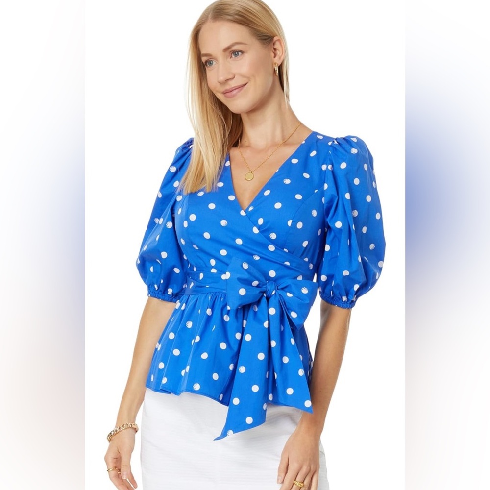 Lily Pulitzer Kara Cotton Wrap Top NWOT